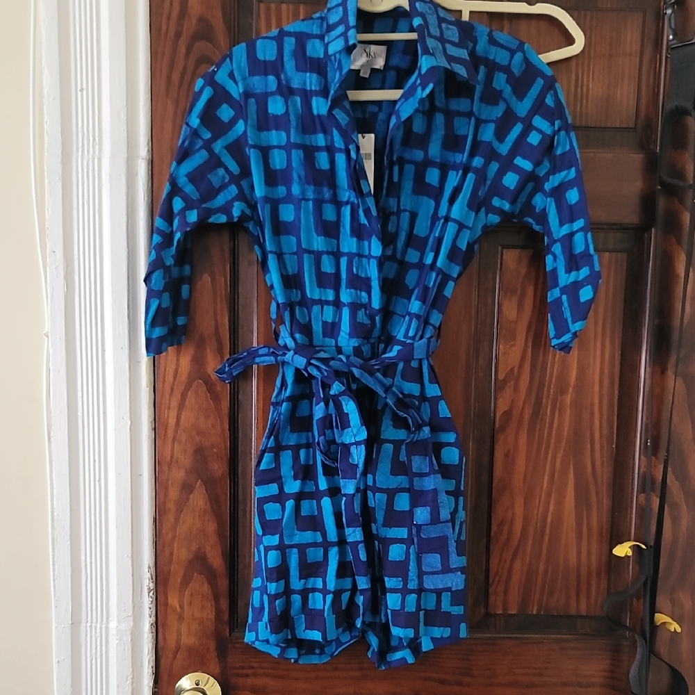 Print tie waist romper